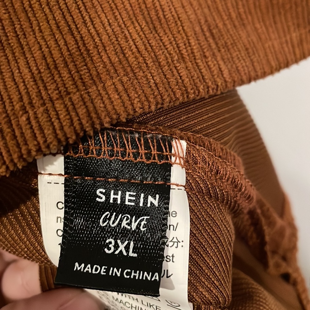 SHEIN Curve Size 3XL Brown High Waist Flare Corduroy Skirt - Picture 6 of 6